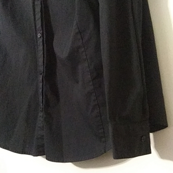 Worthington Stretch Black Button Up Shirt Size 14 - Picture 3 of 4